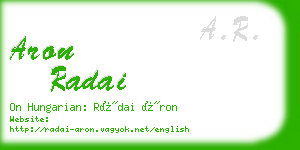 aron radai business card